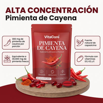 Capsulas Blandas de Pimienta de Cayena Vitacore