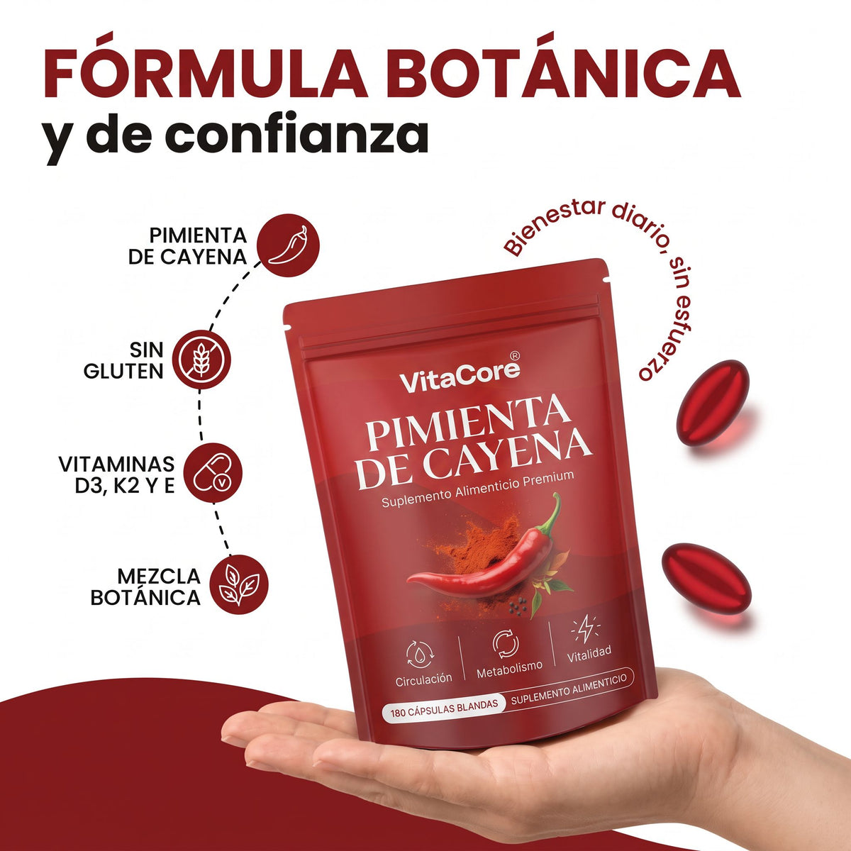 Capsulas Blandas de Pimienta de Cayena Vitacore